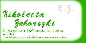 nikoletta zahorszki business card